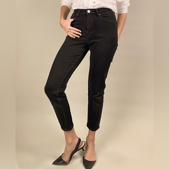Topshop | Black Straight-Leg Ankle Jeans Size | US 2/UK 6 - Picture 2 of 3